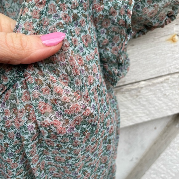 70s Vintage made in USA prairie midi dress - Picture 2 of 5